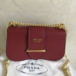 Crossbody Bag Red Cowhide